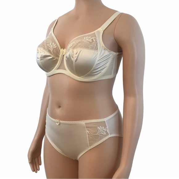 Elomi Kristie Plus Size Soft Cup Side Support Wireless Bra Ivory 52D - Picture 7 of 12